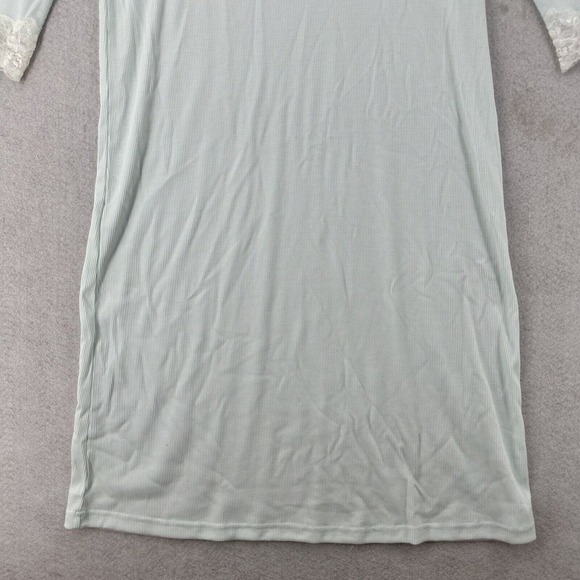 SOFTIES Paddi Murphy Night Gown Womens SMALL Ribbed Lace Trim Light Green - Picture 5 of 10